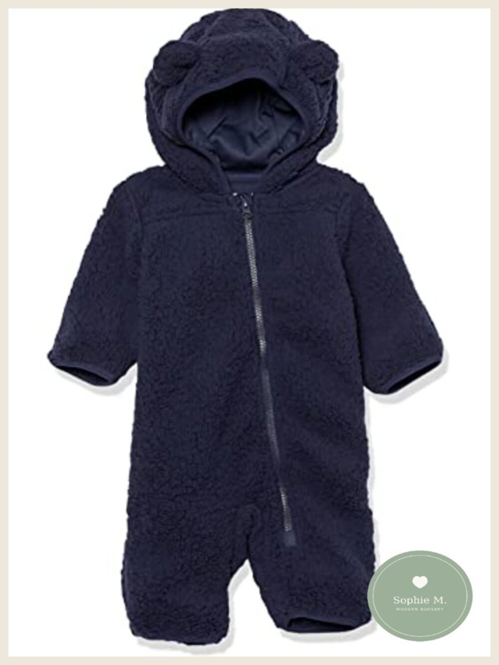 Unisex Baby Hooded Sherpa Fleece Bunting Snowsuit Warm Winter